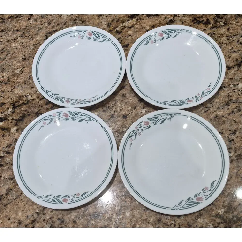 Corelle Rosemarie Bread & Butter Dessert Plates 6.75” (Set of 4)